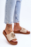 Women's Slippers With Decoration Beige Secrets