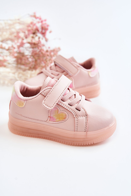 Children's Leather Sport Shoes With Velcro Pink Baylene