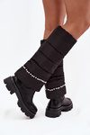 Women's insulated boots with beads Black Irvette