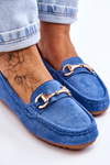 Classic Suede Loafers With Embellishments Modre Arla
