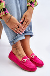 Classic Suede Loafers With Embellishments Fuchsia Arla