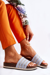 Women's Classic Slippers With A Chain Blue Maddy