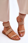 Unique Women's Sandals With Studs Beige Selina