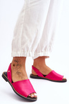 Leather Slip-on Sandals Fuchsia Alivia