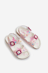 Children's Sandals with Flowers and Buckles Pink Memoria