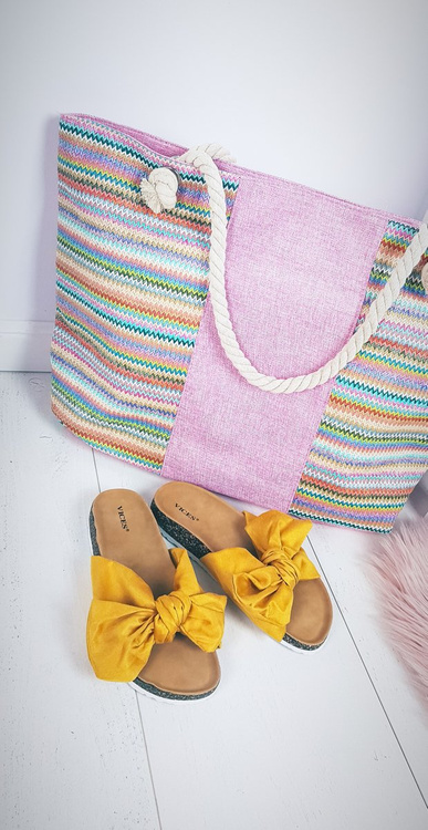 Large Beach Bag Sack with Drawstring Pink