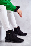 Women's Suede Boots With Ornament Black Giana