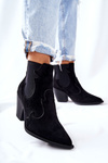 Suede Boots Flat Heel Black Maurelle