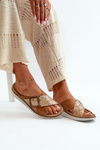 Comfortable Women's Slippers With Buckle Inblu CN000032 Camel