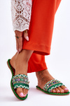 Women's Embellished Slippers Green Bellisa