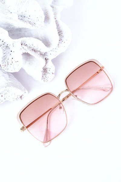 Gold Square Sunglasses Brown-Pink Ombre
