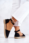 Espadryle Damskie Sprzączka Czarne Bonetti