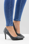 Lu Boo Women's Stilettos Grey Velvet