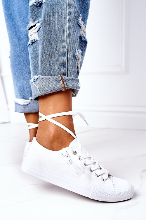 Women's Sneakers With A Zipper White Malani