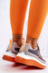 Sportowe Buty Sneakersy Big Star Szaro-Pomarańczowe JJ274996