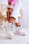 Buty Sportowe Sneakersy Damskie Klasyczne Białe GOE JJ2N4164