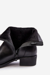 Women's Leather Zip-Up Boots Black Semotti