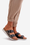 Women's Comfortable Slippers With Buckles Black Inblu CN000033