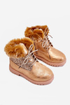 Children's Glossy Trapper Boots Warm Golden Brema