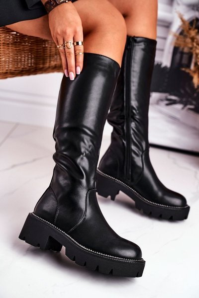 Women's High Boots Warm Black Ambicious