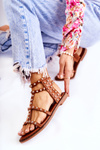 Women's Sandals With Studs In Brown Cavos