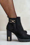 Warm Women's Ankle Boots on High Heel Black Terisanna