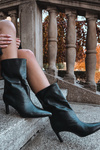 Slip On Women's Ankle Boots On Heel From Eco Leather Black Norell
