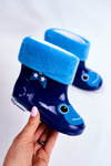 Children's Rubber Galoshes boots Navy Frog