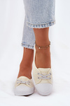 Ladies Sneakers With Embroidery Lee Cooper LCW-25-31-3445L Beige