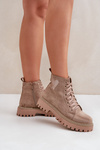 Women's Ankle Boots With Glittering Heart Dark Beige Nariri
