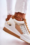 Women's Leather Sport Shoes On A Wedge White Catrine