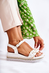 Women's Braided Wedge Sandals White Chaves
