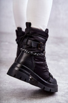 Women's Snow Boots With Chain GOE KK2N4018 Black