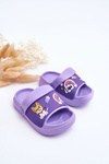 Light Children's Slides Sandals With Animal Motif Violet Rico 