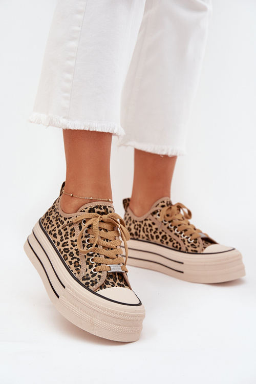 Womens Sneakers On Massive Platform Leopard Marinae