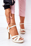 Elegant Sandals On A Block Heel Beige Anastasia