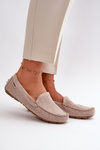 Women's Classic Beige Faux Suede Loafers Serceria