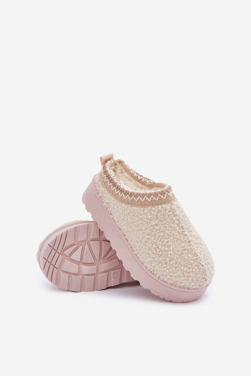 Children's Snow Boots With Sheep Fur Light Beige Selathiel