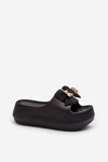 Women's Foam Flip Flops with Bow Black Salessa