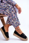 Women's Classic Platform Espadrilles Black Maurine