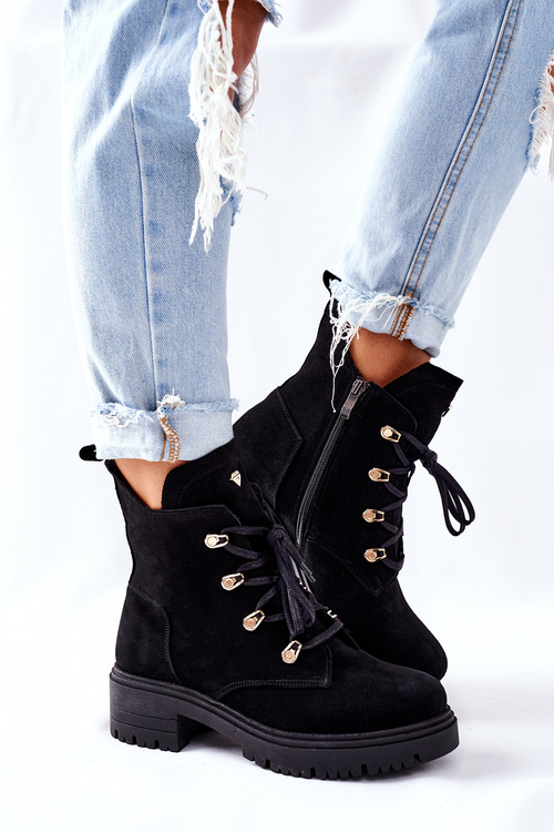 Women’s Suede Boots Black Nicole 2674