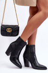 Women's Leather Cowboy Boots Black Fiorene