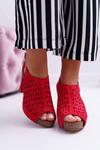 Women's Stiletto Sandals Sergio Leone SK850 Red Farmona