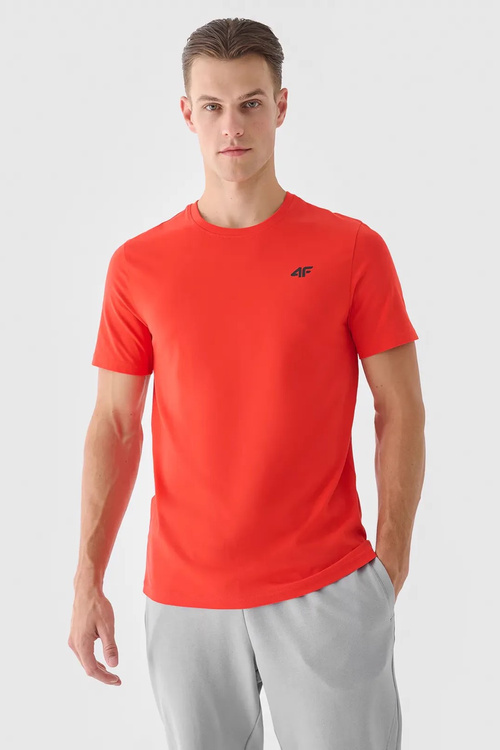 Men's Plain T-Shirt With Logo 4F Orange 4FWMM00TTSHM1843-70S