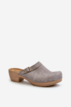 Women's Low Heel Mules Inblu BL000004 Grey