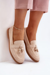 Women's Suede Moccasins Beige Dansitu