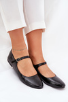 Patent Ballerinas With Strap Black Arrivara
