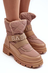 Women's Zip-Up Snow Boots Insulated Beige Zeva