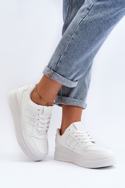 Sportowe Buty Sneakersy Damskie Białe Frutesa 24SP26-6782
