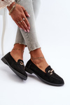 Women's Loafers on Flat Heel with Embellishment Black Aviole